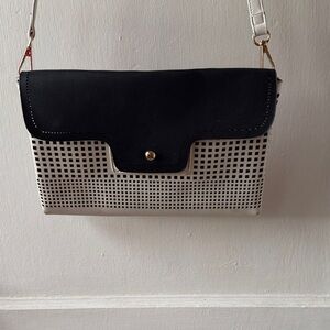Vintage Navy and White Women's Purse